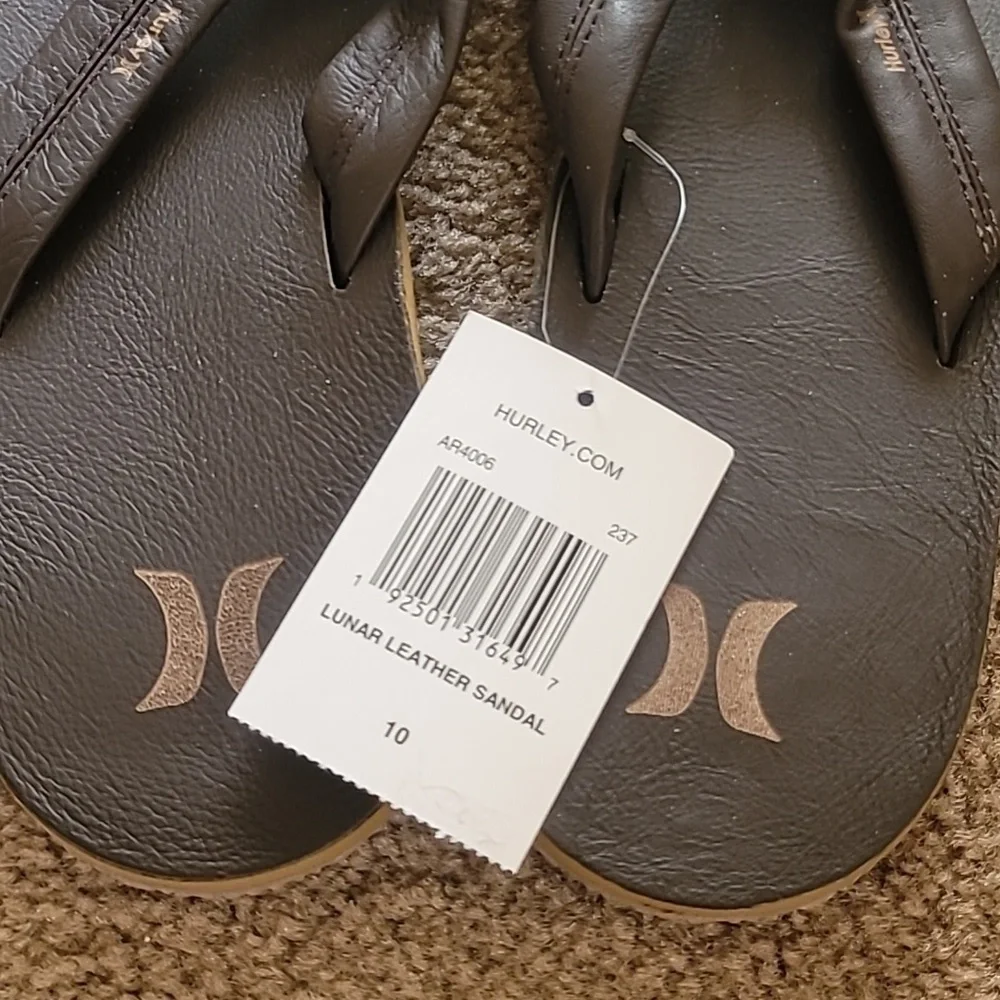 Hurley Mens Flip Flops Size 10 Dark Brown